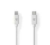 Modèle du produit : Lightning Câble USB 2.0 Apple Lightning à 8 broches USB-C Mâle 480 Mbps Plaqué nickel 2.00 m Rond PVC Blanc Label