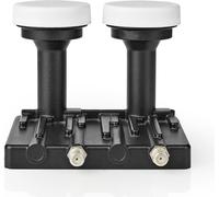 Nedis LNB - Twin Monoblock 6,0 ° - Connexion de sortie : 2x F-fiche - Gamme de bruit : 0.85 dB - Gain de conversion : 52 - 67 dB - Noir - Convient pour : Astra+ / Hotbird