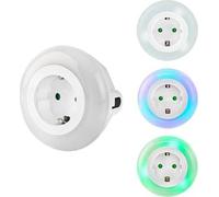 Nedis LNLGSOCK01 Lumière de nuit à LED avec capteur jour/nuit et prise de courant