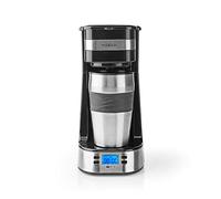 Nedis Cafetière filtre KACM310FBK 0,4 l 1 tasse minuterie maintien au chaud noir/argent