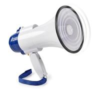 Nedis Mégaphone MEPH150WT Portée 250 m 115 dB Micro intégré Sirène Enregistrement Argenté