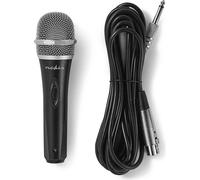 Nedis, microphone dynamique à câble avec câble détachable de 5 m et interrupteur, noir