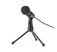 Nedis Microphone filaire avec bouton marche/arrêt et Tripod 3,5 mm