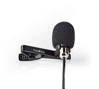 Nedis Microphone MICCJ105BK filaire 3,5 mm pour PC, smartphone, tablette Chrome/Noir