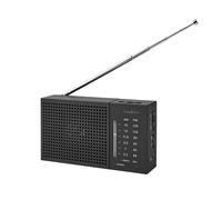 Nedis Mini Radio à Piles AM / FM avec Prise Casque et Réglage Analogique Noir