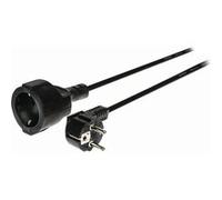 Câble d'alimentation - Fiche de Contact de Protection - Prise de Contact de Protection - Coudé - Droit - Nickelé - 2 m - Rond - PVC - Noir - Étiquette