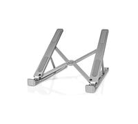 Nedis NBSTND100SI Support Laptop Aluminium Réglable 6 Positions, 5-17", Charge 5kg, 170x255mm, Pliable avec Étui de Transport