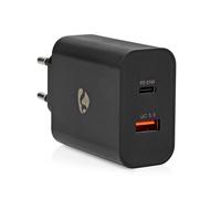 Nedis Nedis Chargeur mural USB-C 65W + Quick Charge 3.0 USB-A Noir