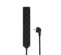 Rallonge Multiprise 6 Voies 3680W 16A Broche Terre 1.5m Type E France Noir