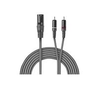 Nedis OnStage series - Câble audio - XLR3 mâle pour RCA x 2 mâle - 3 m - gris foncé