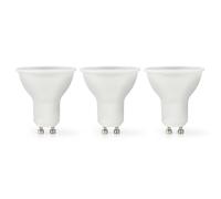 Nedis Pack de 3 Ampoule LED GU10 Spots 4,5W 345lm 2700K IPX2 en Plastique Blanc