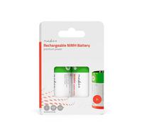 Nedis Piles rechargeables Ni‑MH C HR20 1,2 V 4000 mAh préchargées – Lot de 2
