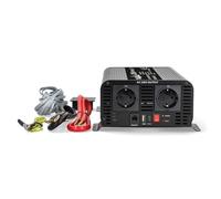Nedis PIP100012FBK Onduleur à Onde Sinusoïdale Pure - 12 V DC vers 230 V AC - 1000 W - Crête 2000 W - USB-A et USB-C - Double Prise Type F - Noir