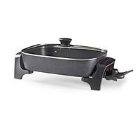 NEDIS Poêle à Frire Électrique - 2200 W - 7.0 L - Indicateur d'alimentation - Controle de la Température Réglable - 40 cm - Aluminium/Plastique - Noir FCSP110EBK40