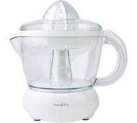 Nedis Presse-agrumes électrique 0,7L Moteur 25W avec rotation bidirectionnelle, 2 cônes interchangeables et bec verseur facile