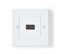 NEDIS Prise murale HDMI - 1 x HDMI femelle - 4K @ 60 Hz - Sortie HDMI - Noir - 18 Gbps - Plaqué or - Boîte