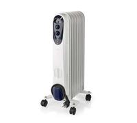 NEDIS Radiateur Mobile d'huile | 600/900 / 1500 W | 7 Fins | Thermostat réglable | 3 Réglages de Chaleur | Protection Contre Les Chutes | Blanc