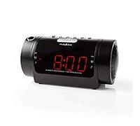 Nedis Radio-réveil CLAR005BK – AM/FM, affichage LED, projection horaire, 2 alarmes, noir