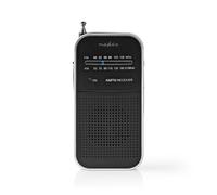 Nedis Radio FM RDFM1110SI – AM/FM portable 1,5 W Aluminium/Noir