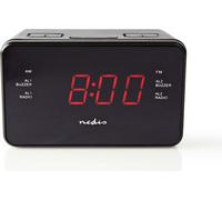 Nedis radio-réveil numérique | Affichage LED | 1x 3,5 mm entrée audio | AM / FM | Fonction snooze | Minuterie de mise en veille | Nombre d'alarmes : 2 | Noir NE550675863