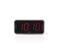 Nedis radio-réveil numérique - affichage LED - 1x entrée audio 3,5 mm - projection de l'heure - AM / FM - fonction snooze - minuterie de mise en sommeil - nombre d'alarmes : 2 - noir