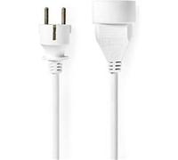 nedis rallonge de câble d'alimentation 3 m h05vvf. 3g1.5 ip20 blanc