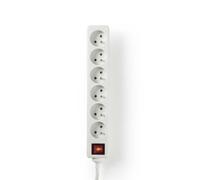 Nedis Rallonge Multiprise 6 Voies 3680W 16A 1.5m Type E avec Bouton marche/arrêt