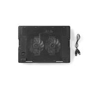 Support pour Ordinateur Portable - Nombre de ventiltaleurs: 2 - Alimenté par Port USB - Nombre d'angles: 4-18" - 1200 t/Min - LED