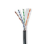 NEDIS Réseau Câble Rouleau | CAT6 | Solide | U/UTP | CCA | 100.0 m | Dehors | Rond | PE | Noir | Boîte