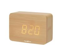 Nedis Réveil de Bureau en Bois avec Affichage LED et Fonction Snooze Marron