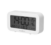 Nedis Réveil Numérique avec Écran LCD Date Température Fonction Snooze Blanc