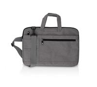 Nedis - Sacoche pour Ordinateur Portable - Sacoche pour Ordinateur Portable - Porte-Documents - Sac bandoulière - Ceinture - 15-16" - 8 Compartiments - Polyester - Gris/Noir