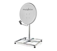 Nedis Satellite Balcon Support | Longueur du mât : 0.75 m | Taille maximale de la parabole : 90.0 cm | Taille de la plaque de base : 4 x 30 x 30 cm | Acier | Argent NE550687605
