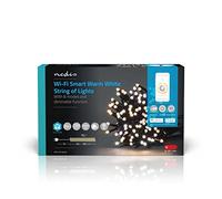 Nedis SmartLife - LED Décorative - Corde - Blanc Chaud - 200 LED's - Intérieur et Extérieur - 7 Motifs de Mouvement - 20 m - Android/IOS