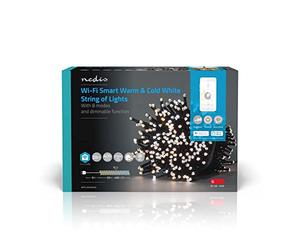 Nedis SmartLife - LED Décorative - Corde - Blanc Chaud à Frais - 400 LED's - Intérieur et Extérieur - 7 Motifs de Mouvement - 20 m - Android/IOS