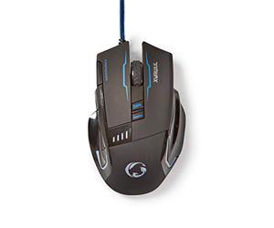 NEDIS - Souris Gaming - Filaire - Droitier - Illuminée - 8 Boutons - Windows 7/8/10 - Port USB - 4000 DPI - Noir