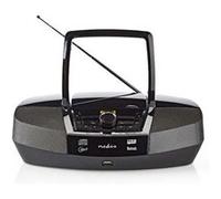Nedis SPBB200BK Lecteur CD Bluetooth® Boombox 12 W / Radio FM / USB / Aux Noir Noir G