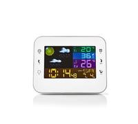 NEDIS Station Météo Blanc Capteur sans fil Réveil Prévisions Météorologiques Int