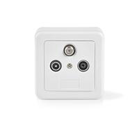 Nedis Swbx100Wt Antenna Wall Socket End 1X F Out 1X Iec Male Out 1X Iec Female Out 75 Db