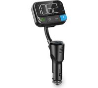 Nedis Transmetteur audio FM pour voiture / Col de cygne / libre / 2 " / Moniteur noir et blanc / Bluetooth® / PD 20 W / QC 3.0 / Charge rapide / Bass Boost / Google Assistant / Siri / Noir
