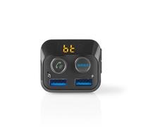Nedis transmetteur audio FM pour voiture - fixe - mains libres - 1.0 " - écran LED - Bluetooth - 5.0 V DC / 1.0 A / 5.0 V DC / 2.4 A - Bass Boost - Google Assistant / Siri - Noir