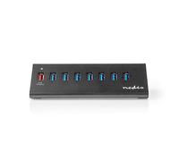 Nedis UHUBUP3810BK hub & concentrateur USB 3.2 Gen 1 (3.1 Gen 1) Micro-B 5000 Mbit/s Noir
