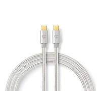 Nedis USB-Kabel| USB 2.0 | USB-C™ Stecker | USB-C™ Stecker |100W 480 Mbps | Vergoldet | 2.00 m | rund | Geflochten /