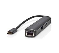 Hub USB-C 5-en-1 vers RJ45 Femelle / 3USB-A / Sortie HDMI 4K 5Gbps 0.2m Noir