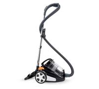 Nedis VCBS250GY, aspirateur sans sac, 700 W, capacité de la poussière : brosse combinée 3,0 l rayon d'action : filtre à air HEPA de 8,50 m - Anthracite/orange/noir, ABS, 335, 700 W