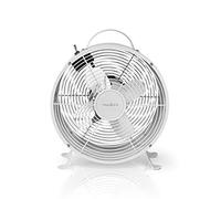 Nedis Ventilateur de table FNCL10WT20 - 2 vitesses, 20 W, 25 cm, 1,50 m, métal - Blanc
