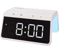Nedis Wcacq30Wt Réveil avec chargeur sans fil Qi Certified 5 / 7.5 / 10 / 15 W Usb-A Male Veilleuse 2 heures d'alarme Fonction Snooze