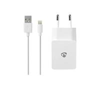 Nedis WCHAL240AWT - Adaptateur secteur - 2.4 A (USB) - sur le câble : Lightning - blanc