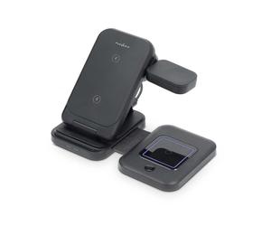 Nedis WDCHAQ15W110BK chargeur d'appareils mobiles Smartphone, Smartwatch Noir USB Recharge sans fil Charge rapide Intérieure