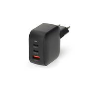 Nedis WGCHA70WBK ¿ Chargeur mural GaN 70 W (2x USB-C PD3.0 + 1x USB-A) noir